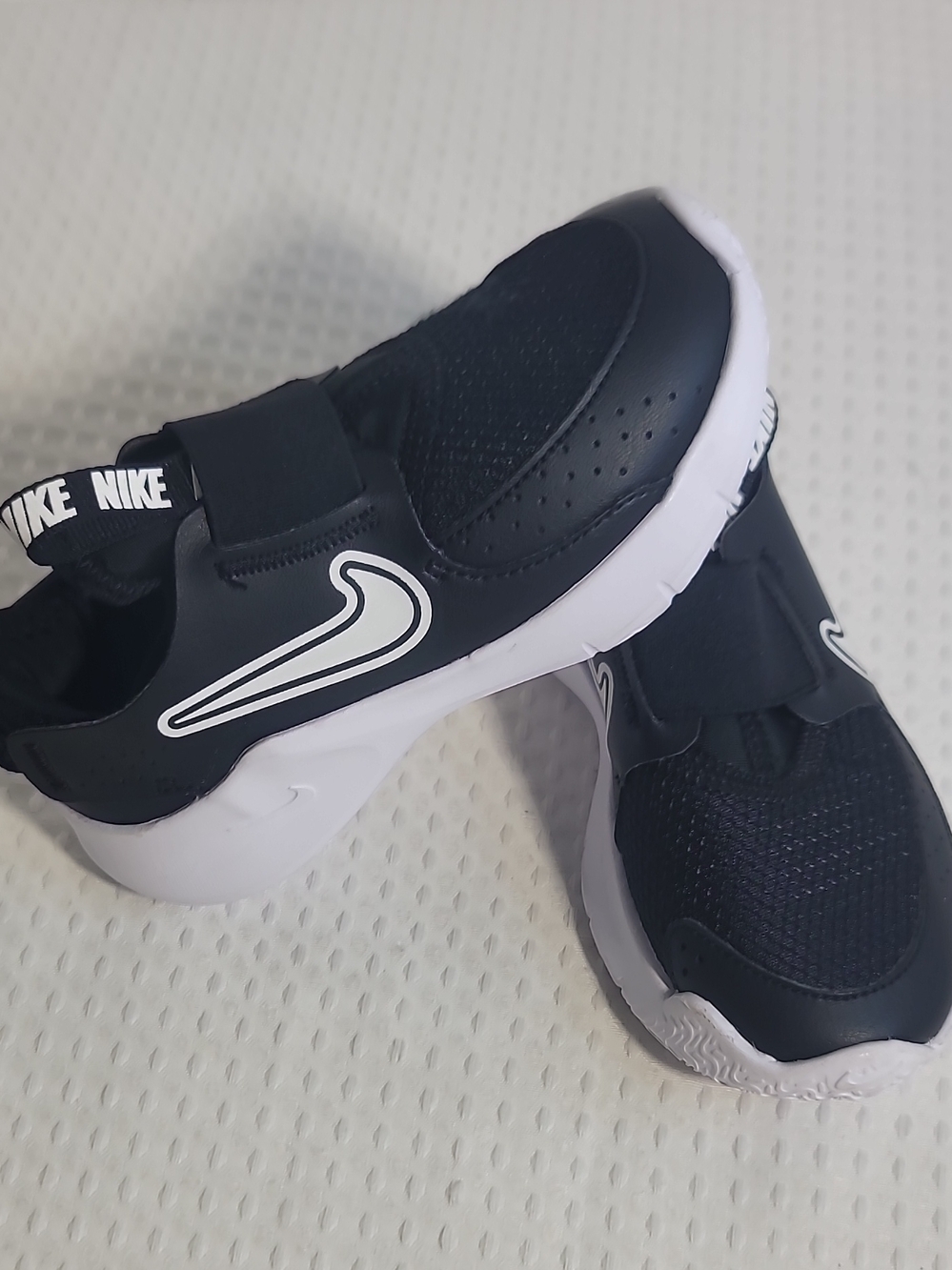 Nike Kids Black and White Velcro Slip-On Sneakers